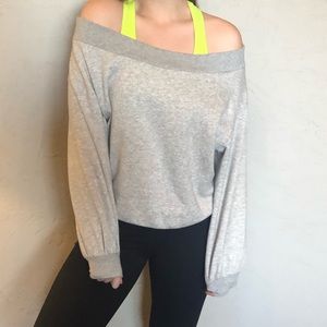 Off the shoulder Grey sweatshirt